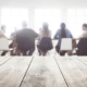 Wooden Table In A Meeting Room